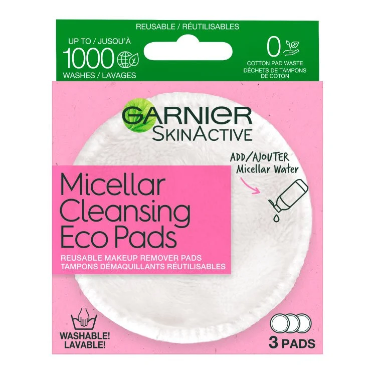 Micellar Cleansing Eco Pads, Reusable, 3 Pack