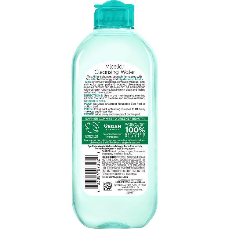 Micellar Cleansing Water With Hyaluronic Acid + Aloe 8 Micellar Cleansing Water With Hyaluronic Acid + Aloe